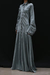 Mutedance 24 Autumn and Winter Button Lapel Long Sleeve Dress MD-MD24FW83-blue MD24FW82 MD24FW83